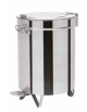 Pattumiera inox a pedale professionale da Lt 100 a tenuta stagna con due ruote girevoli