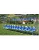 Panchina allenatori/riserve a 16 posti lunghezza metri 8 - mt 8,00x1,20x2,00h - copertura in policarbonato trasparente