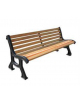Panchina a 3 posti con struttura in ghisa, seduta e schienale con doghe in legno esotico. Da tassellare - cm 174x61x73h