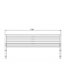 Panchina con struttura in ghisa, seduta e schienale con doghe in legno esotico. Da tassellare - cm 174x61x73h