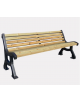 Panchina con struttura in ghisa, seduta e schienale con doghe in legno di pino - Da tassellare - cm 174x61x71,2h