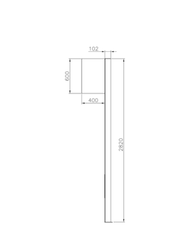 Palina autobus in estruso di alluminio, con pannello di indicazione di fermata - cm 282h