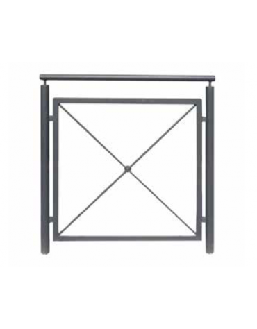 Barriera in acciaio zincato e verniciato cm 100, supporti e traverso in tubolare saldati tra loro. Da tassellare - cm 107,2x100h