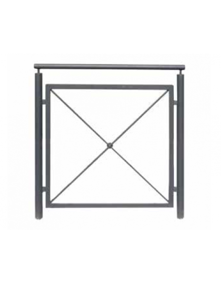 Barriera in acciaio zincato e verniciato cm 100, supporti e traverso in tubolare saldati tra loro. Da tassellare - cm 107,2x100h