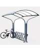 Pensilina per bici in acciaio zincata e verniciata e copertura in policarbonato. Portabici escluso - cm 256x282h