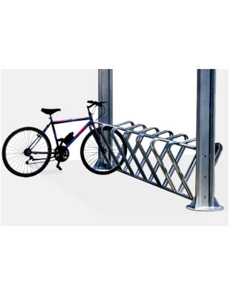 Portabici monofacciale in acciaio zincato e verniciato, 5 posti - cm lunghezza 235 - cod. DN35533