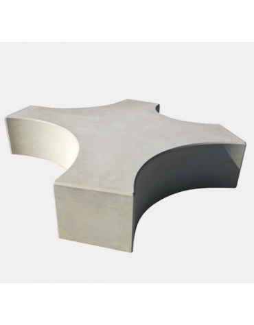 Panchina monoblocco in cemento con una particolare forma, senza schienale - cm 180x230x45h