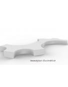 Panchina monoblocco in graniglia di marmo di particolare forma, senza schienale - totalmente levigata - cm 180x230x45h