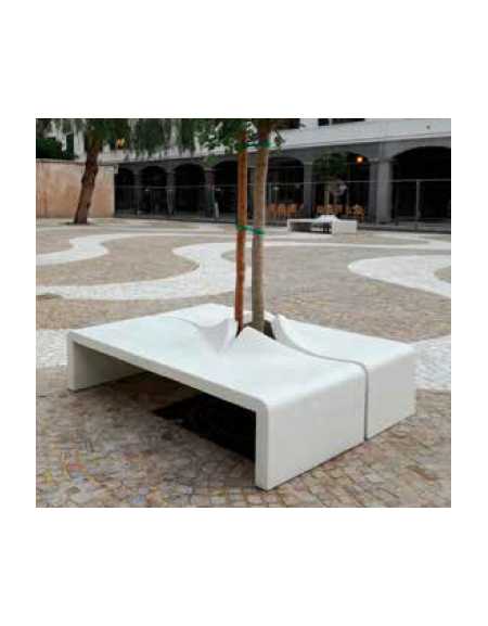 Seduta composta da due panchine in CLS da affiancare, finitura completamente levigata - cm 182x52x64h
