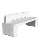 Panchina monoblocco in calcestruzzo armato con acciaio zigrinato e zincato, con schienale - cm 220x60x78h