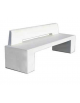 Panchina monoblocco in calcestruzzo armato con acciaio zigrinato e zincato, con schienale - cm 220x60x78h