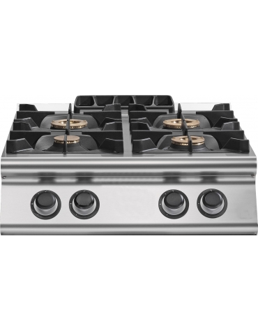 Cucina inox a gas da banco 6 fuochi da 28,5 Kw