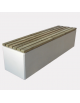 Panchina piana realizzata in graniglia di marmo con seduta in legno di pino - cm 200x50x49h