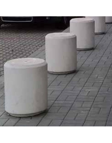Dissuasore realizzato in graniglia di marmo cilindrico con bordo smussato - finitura bocciardata - cm Ø45x55h