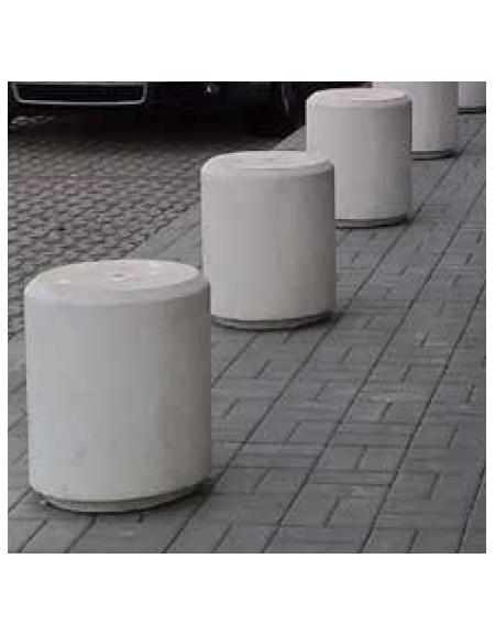 Dissuasore realizzato in graniglia di marmo cilindrico con bordo smussato - finitura bocciardata - cm Ø45x55h