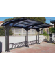 Pensilina monofacciale in acciaio zincato e verniciato, componibile a moduli, copertura in policarbonato - cm 250x250x235,5h