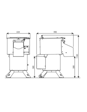 Pelapatate elettrico da Kg. 50 - Trifase