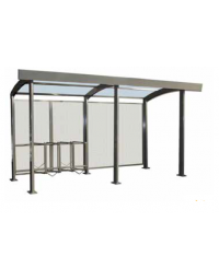 Pensilina monofacciale in acciaio zincato e verniciato, modulo base, copertura in policarbonato - cm 298,8x218x248h