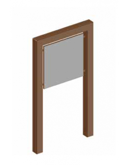 Bacheca in acciaio zincato e verniciato, pannello con anta in vetro bifacciale di cm 100x100 - dim. tot. cm  136x299,5