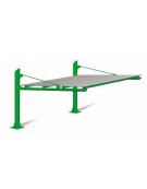 Pensilina monofacciale, modulo per composizione in tubolare di acciaio, copertura in lamiera - cm 486,1x519,5x338,8h