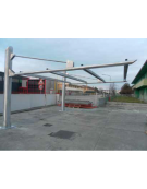 Pensilina bifacciale per auto, modulo base in tubolare di acciaio, copertura in lamiera - cm 540,7x1011,4x338,8h