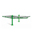 Pensilina bifacciale per auto, modulo per composizione in tubolare di acciaio, copertura in lamiera - cm 486,1x1011,4x338,8h