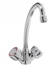 Rubinetto monoforo a lavello con canna a "U" e maniglie Rotonde - Ø canna mm 18 - mm 180x255h