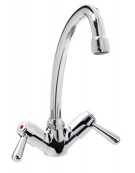 Rubinetto monoforo a lavello con canna a "U" e maniglie a Leva - Ø canna mm 18 - mm 180x255h