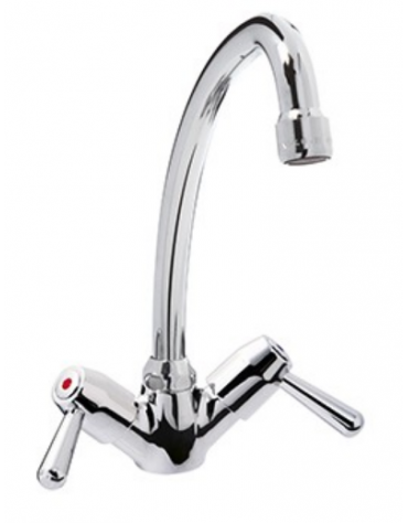 Rubinetto monoforo a lavello con canna a "U" e maniglie a Leva - Ø canna mm 18 - mm 180x255h