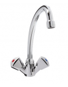 Rubinetto monoforo a lavello con canna a "U" e maniglie a Stella - Ø canna mm 18 - mm 180x255h