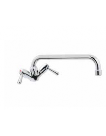 Rubinetto miscelatore monoforo a lavello con canna a "D" mm Ø18×250 e maniglie a Leva
