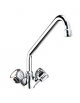 Rubinetto monoforo a lavello con canna a "C" e maniglie Rotonde - Ø canna mm 18 - mm 275x250h