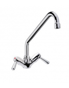 Rubinetto monoforo a lavello con canna a "C" e maniglie a Leva - Ø canna mm 18 - mm 275x250h