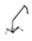 Rubinetto monoforo a lavello con canna a "C " e maniglie a Leva -  Ø canna mm 18 - mm 300x310h