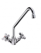 Rubinetto monoforo a lavello con canna a "C " e maniglie a Croce - Ø canna mm 18 - mm 300x310h
