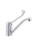 Rubinetto miscelatore monoforo con leva clinica cromata e canna girevole - mm 215x240h