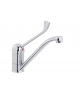 Rubinetto miscelatore monoforo con leva clinica cromata e canna girevole - mm 215x240h