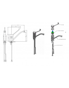 Rubinetto miscelatore monoforo con leva clinica cromata e canna girevole - mm 215x240h