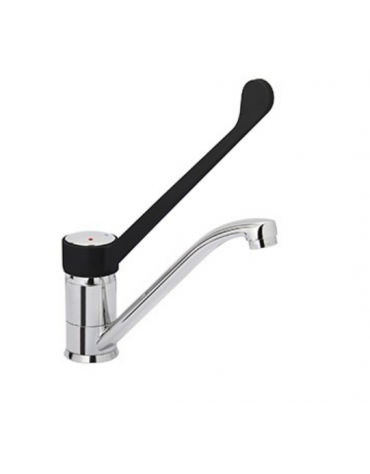 Rubinetto miscelatore con leva clinica in plastica nera - Lunghezza canna girevole 320 mm