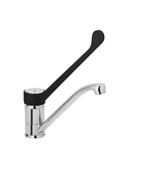 Rubinetto miscelatore con leva clinica in plastica nera - Lunghezza canna girevole 320 mm