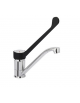 Monoforo miscelatore con leva clinica in plastica nera - Lunghezza canna girevole 320 mm