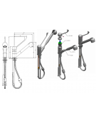 Rubinetto miscelatore monoforo con leva clinica cromata, canna girevole e doccetta estraibile - mm 230x250h