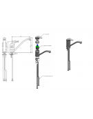 Rubinetto monoforo a lavello con miscelatore - mm 215x180h