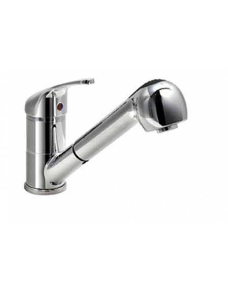 Rubinetto monoforo miscelatore con doccetta estraibile, leva corta - mm 230x190h