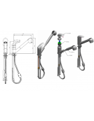 Rubinetto monoforo miscelatore con doccetta estraibile, leva corta - mm 230x190h