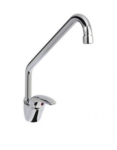Rubinetto miscelatore monoforo con canna a "C" Ø mm 18, leva corta orizzontale - mm 250x295h