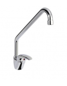 Rubinetto miscelatore monoforo con canna a "C" Ø mm 18, leva corta orizzontale - mm 300x330h