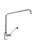 Monoforo a lavello con miscelatore leva lunga, canna Ø mm 24 a "C", leva clinica - mm 400x425h