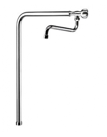 Rubinetto monoforo a bandiera con canna a "S" mm Ø18×220 - mm 660x650h