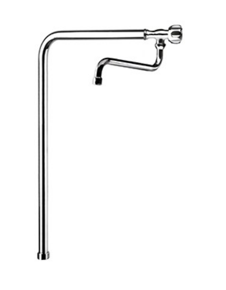 Rubinetto monoforo a bandiera con canna a "S" mm Ø18×220 - mm 660x650h
